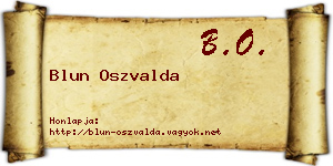 Blun Oszvalda névjegykártya